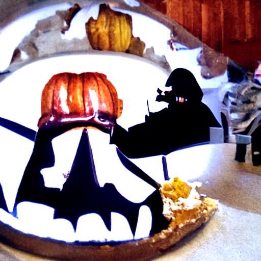 Pumpkin pie eating Darth Vader