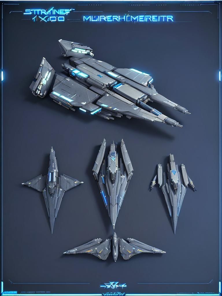 blueprints schematcs Personal starfighter intricate mech det...