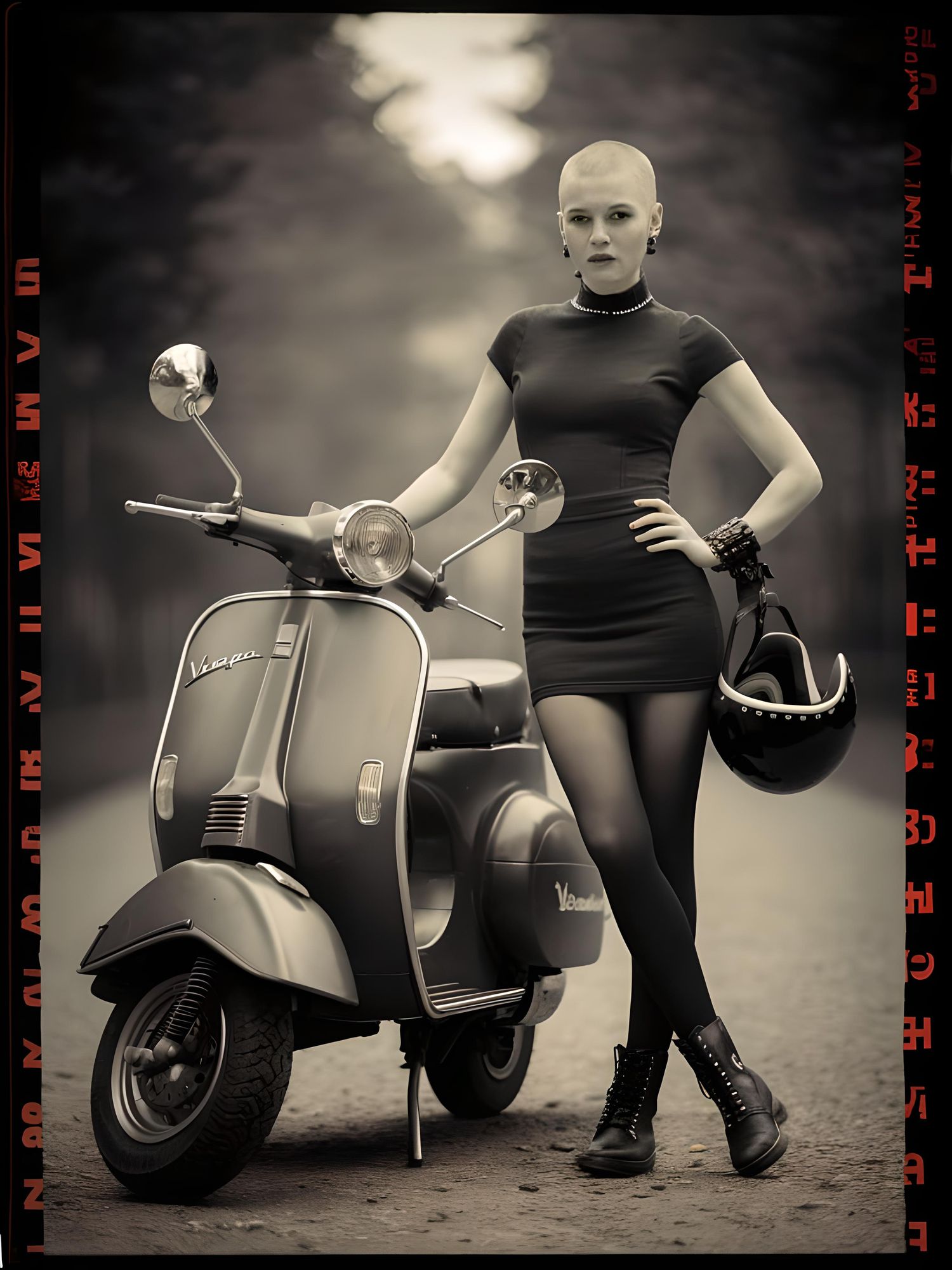 photo of a mod/skinhead scooter girl - AI Generated Artwork - NightCafe ...