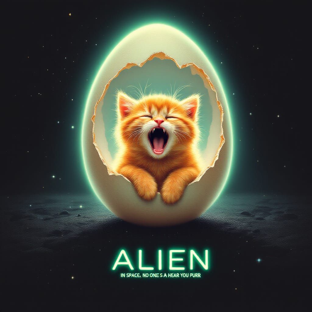 In space, no one can hear you purr.  by @Chirminth