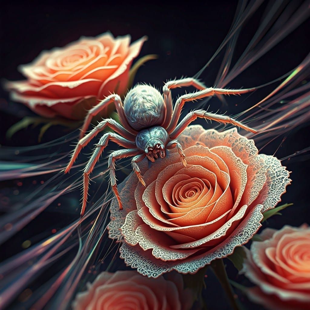 Moon weaver spider weaving roses - Start Image 2