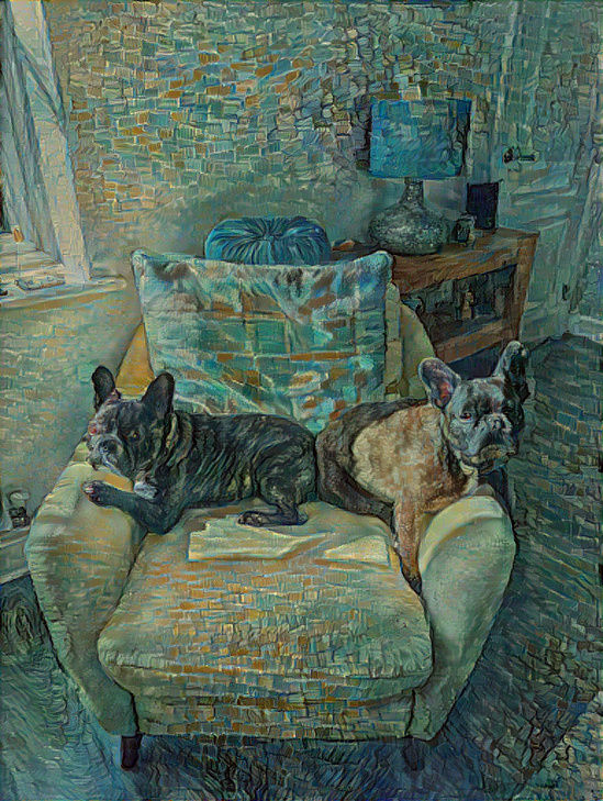 Bulldogs on a Pouffe
