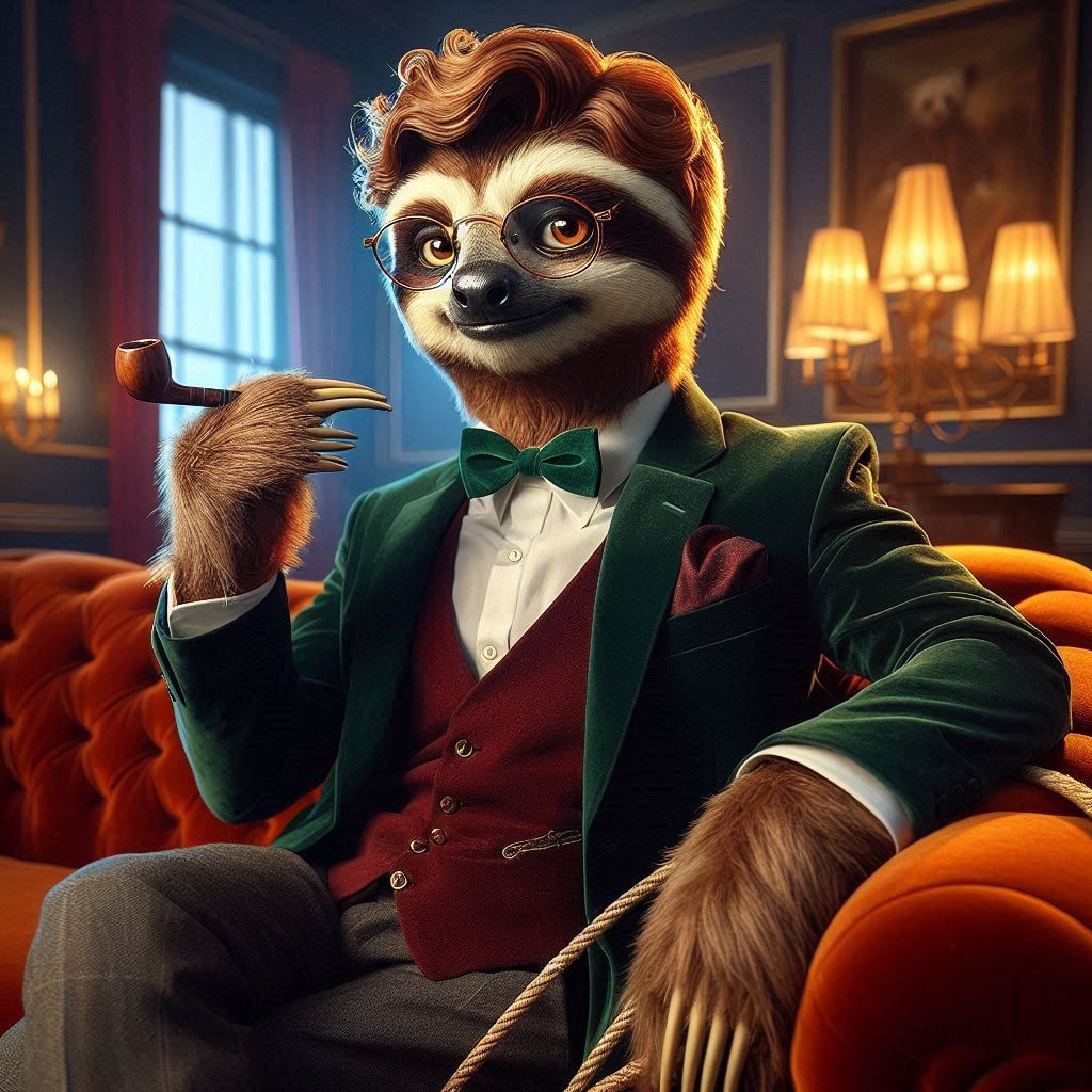 Slothstopher Lloyd as Professor Plumsloth, in “Clue”