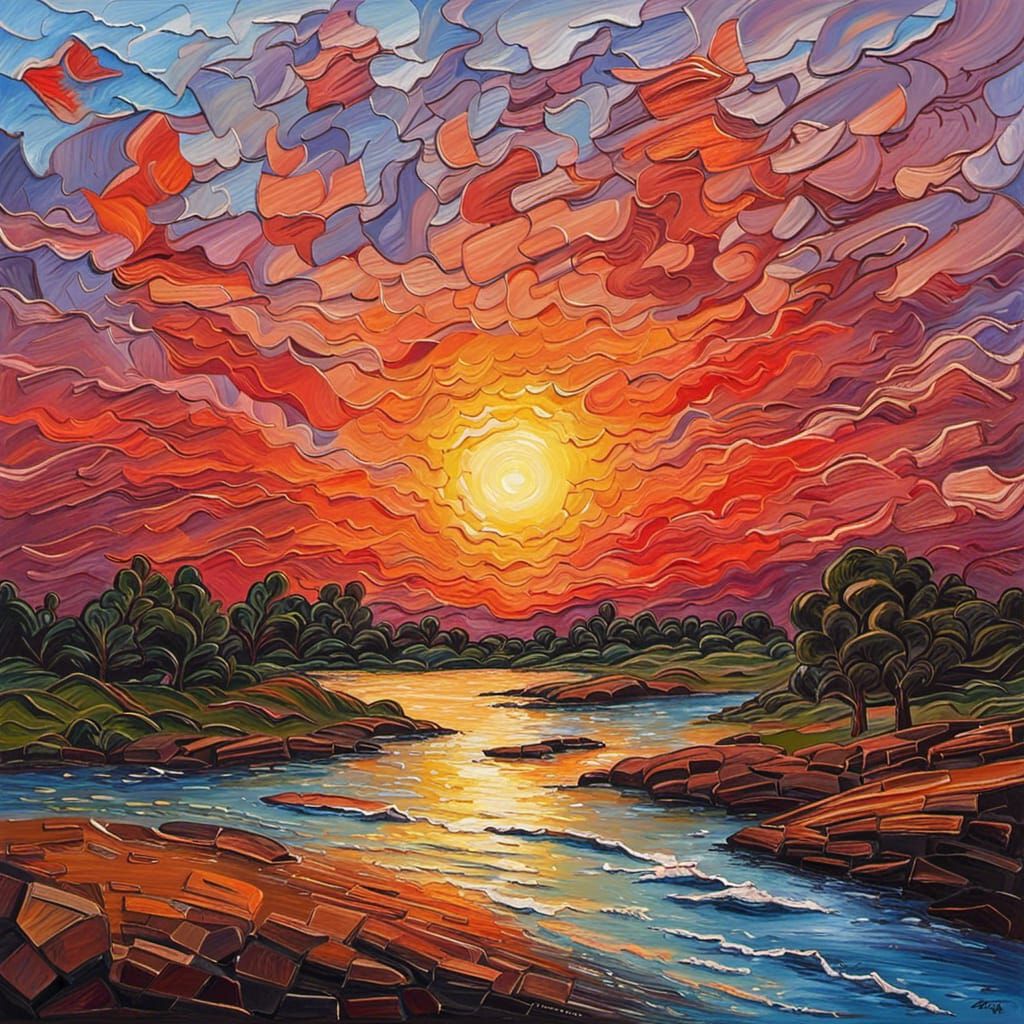 impasto sunset   by @Genevieve