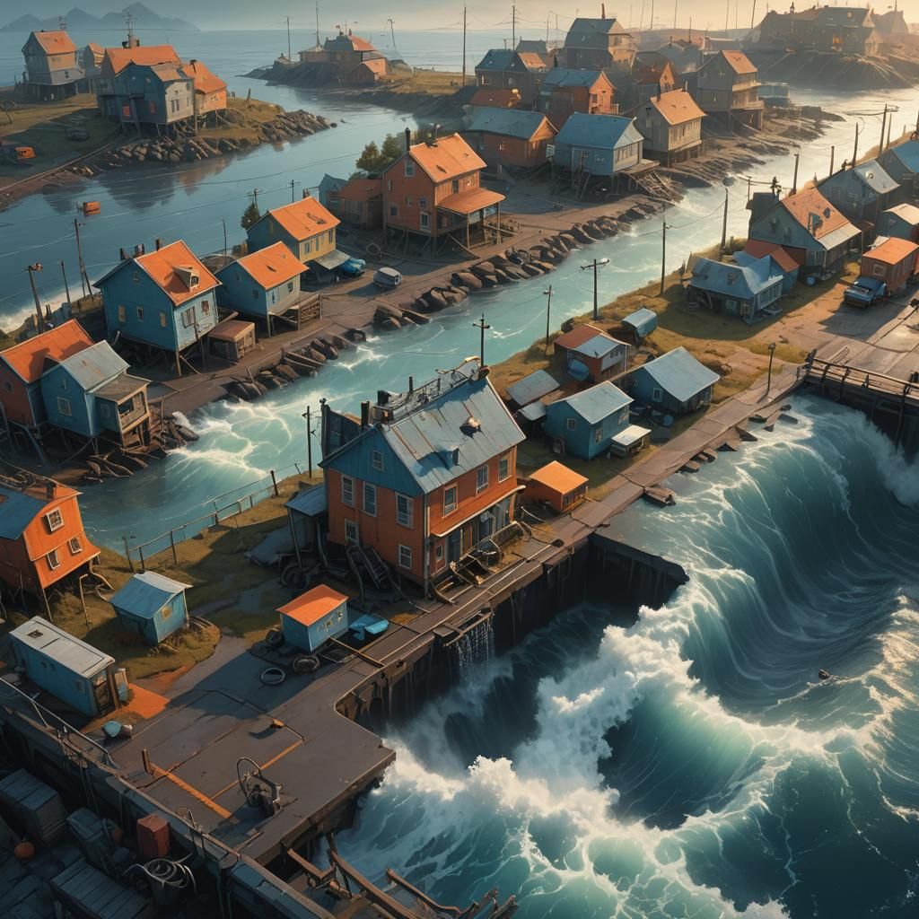 Fantastical Seascape Flowing From a Sink