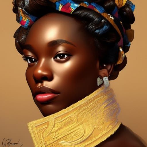 Ghanian cultural beauty heiress - AI Generated Artwork - NightCafe Creator