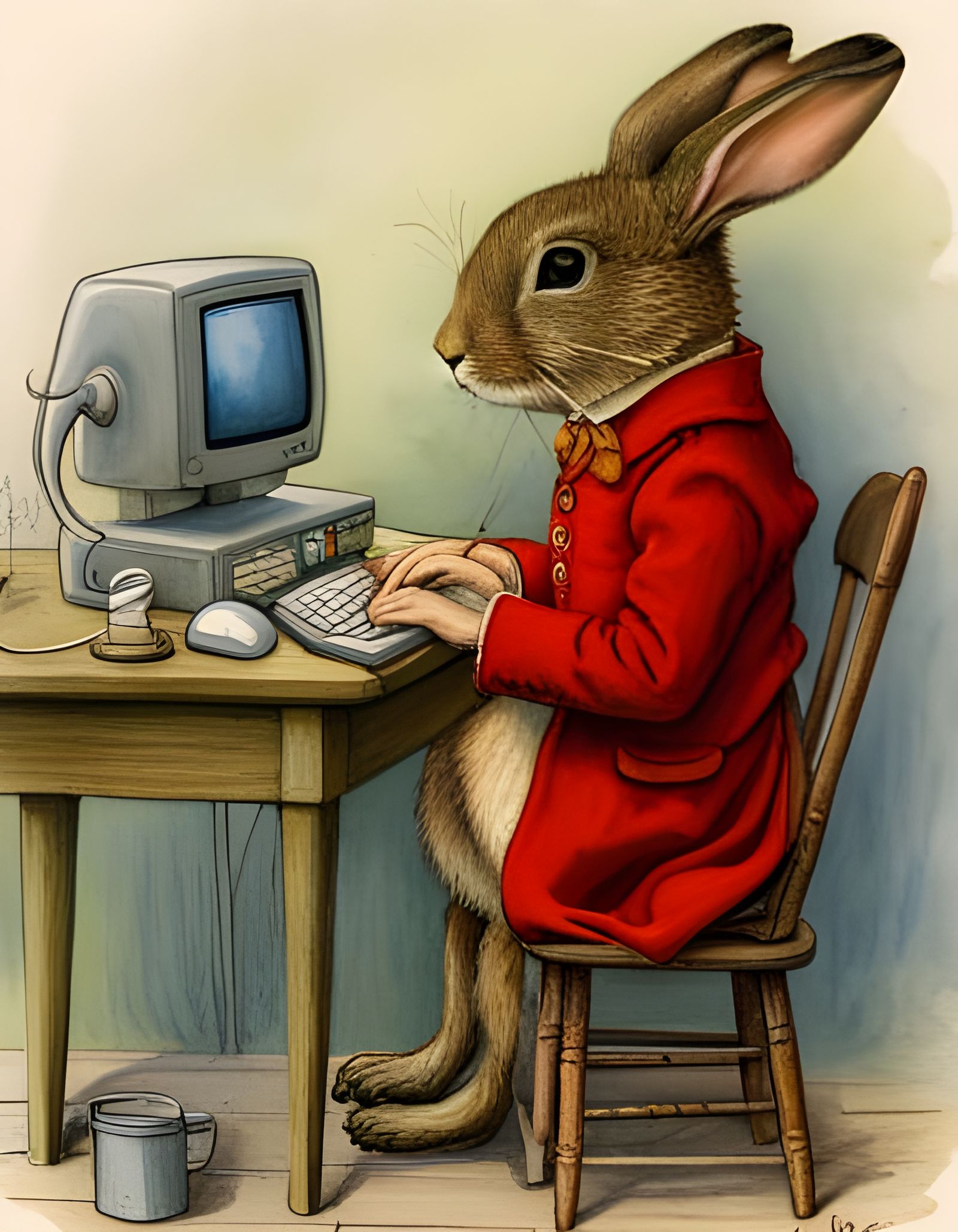 Writer at Work  by @Prettysleepy Art