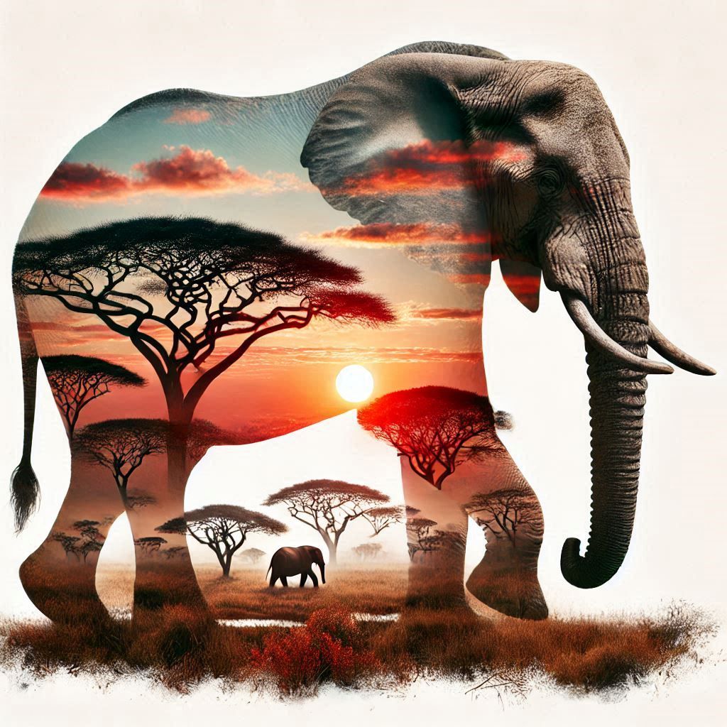 double exposure beautiful fantasy DALL-E 3 portrait landscape..