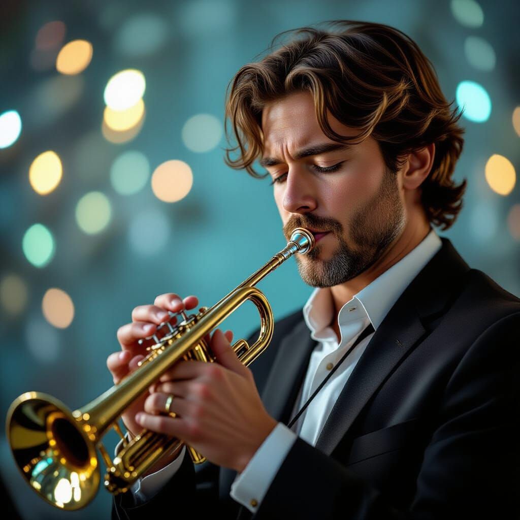Musician Close-Up Portrait in Professional Studio Lighting