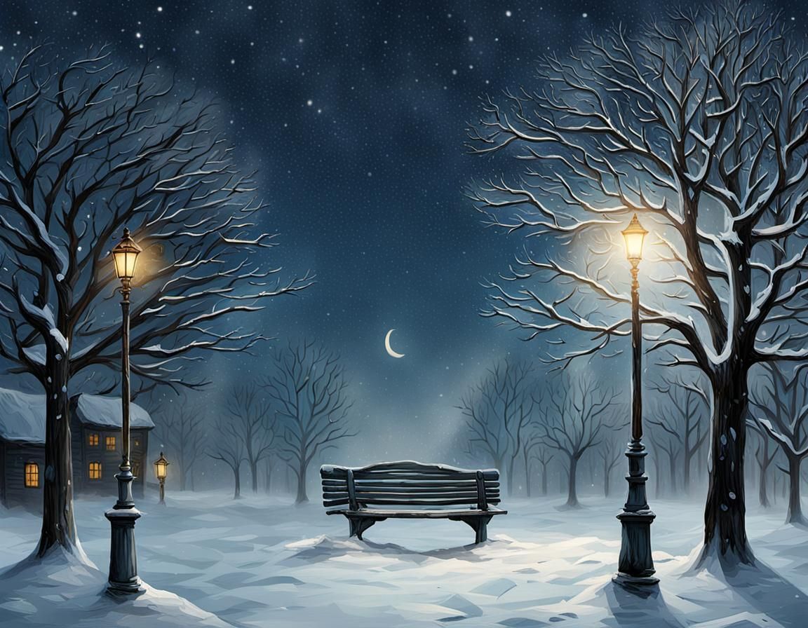 Fading Summer in Frigid Gloom - Dark Winter Landscape