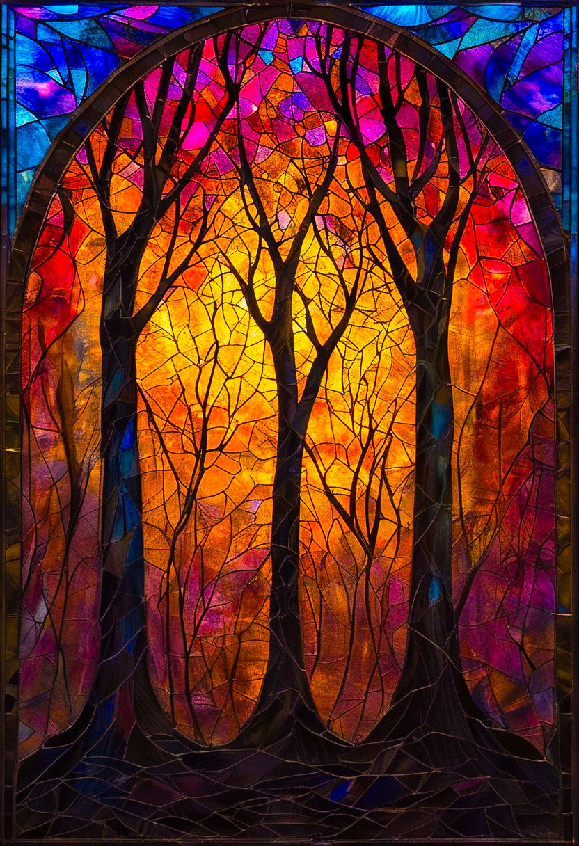 Three Trees - Stained Glass