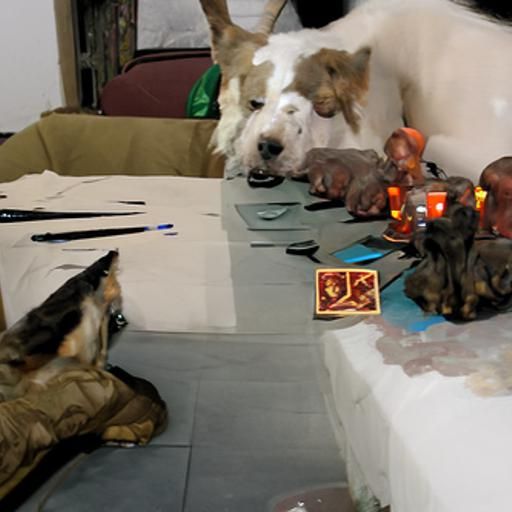 Dogs playing dungeons and dragons