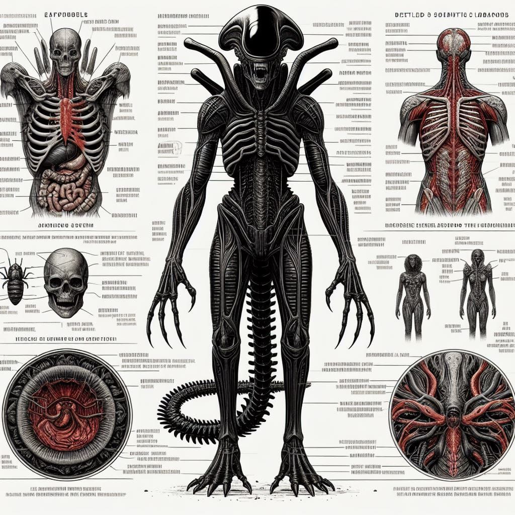 Xenomorph Diagram - AI Generated Artwork - NightCafe Creator