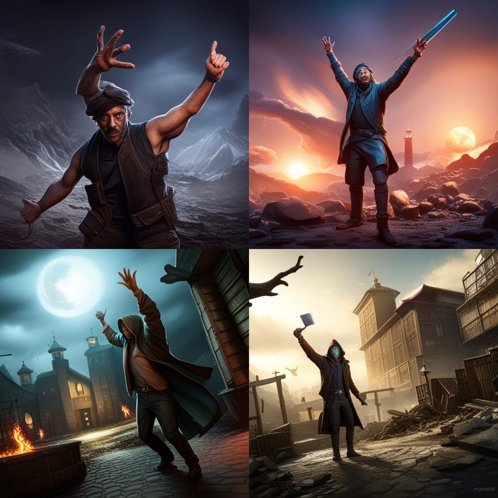 A robber with his hands up