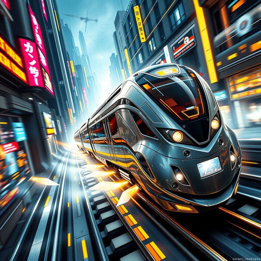 Stunning futuristic train of the avengers. Fanfiction, puzzle tiles style, jean-baptiste monge, epic  by @Marv