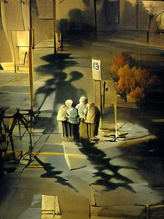 Secretive meeting in the street