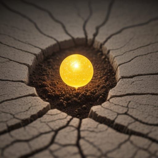 Hope Sprouts: Surrealist Concept Art of a Glowing Seedling