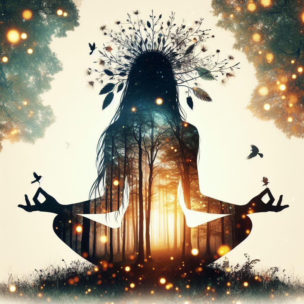 double exposure beautiful fantasy portrait landscape..