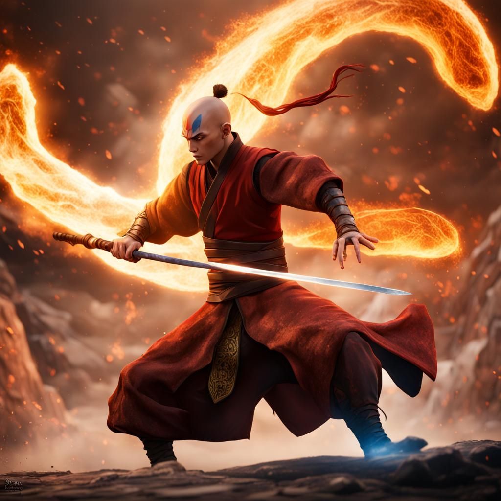 prince Zuko fighting aang