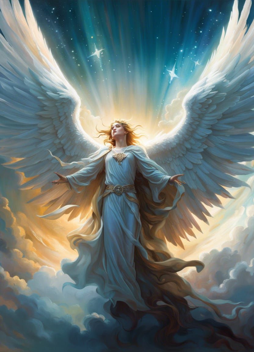 An angel ascending to heaven  by @Adrian