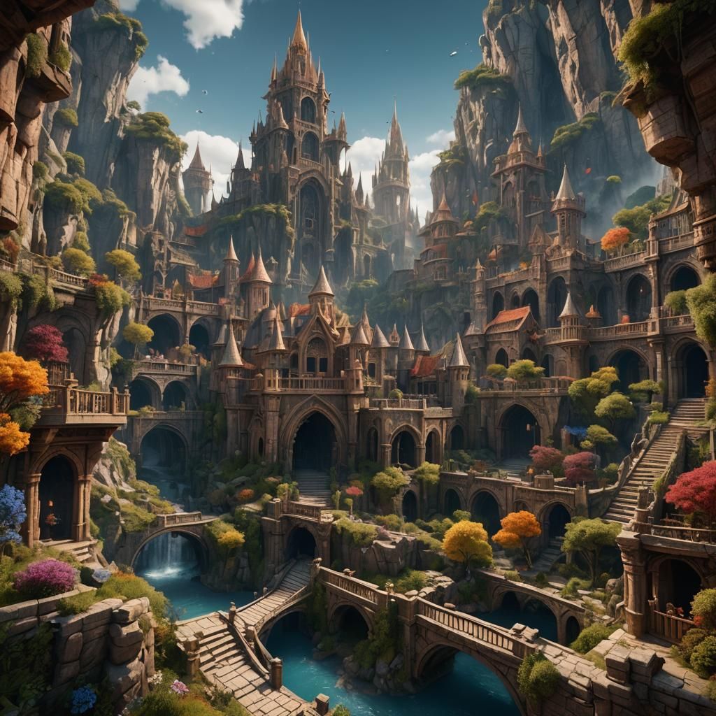 Cute Rabbits in Snow: Detailed Matte Painting