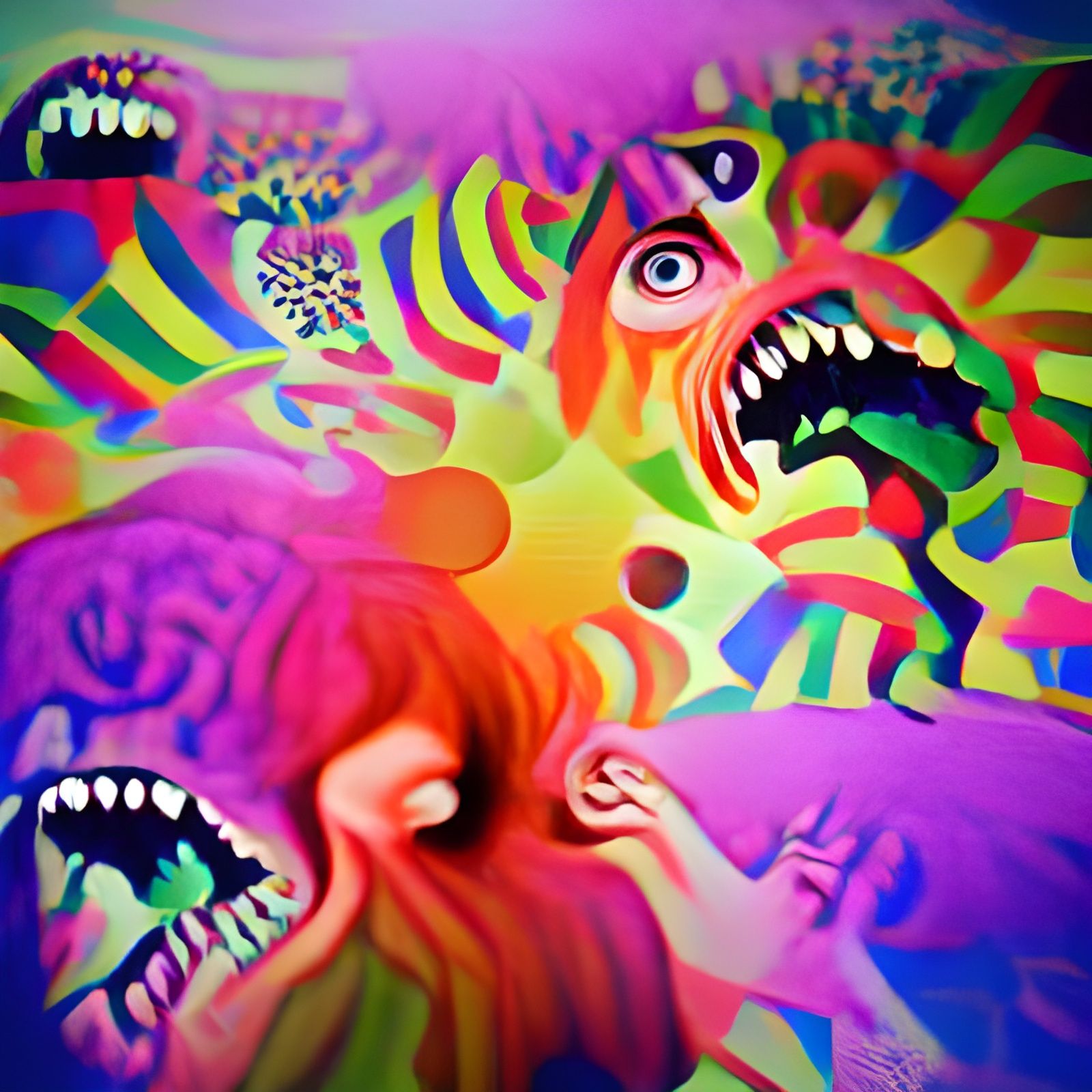 Panic attack psychedelic colourful