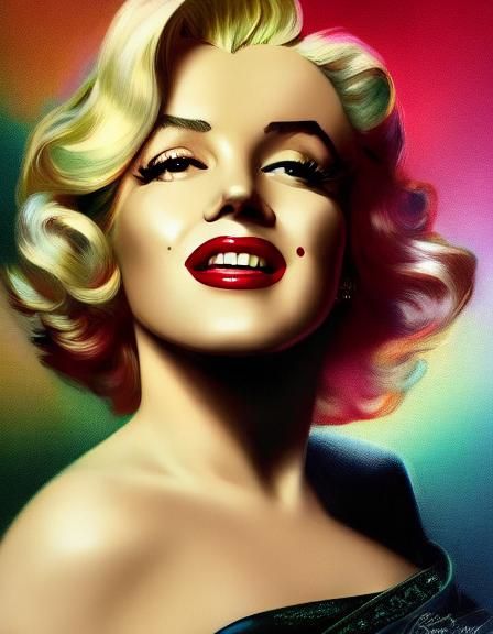 Marilyn Monroe, head and shoulders portrait, 8k resolution concept art ...