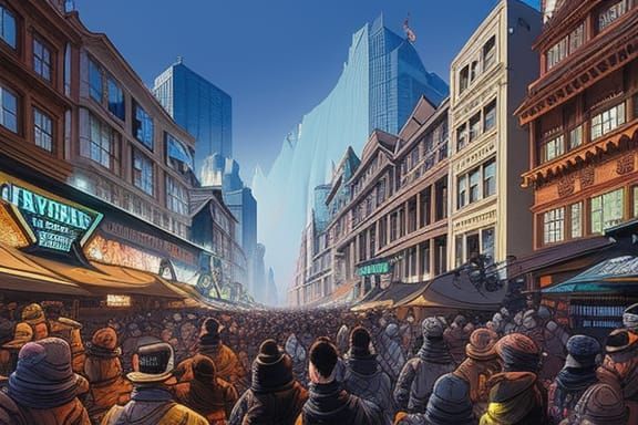 Crowded Street.
