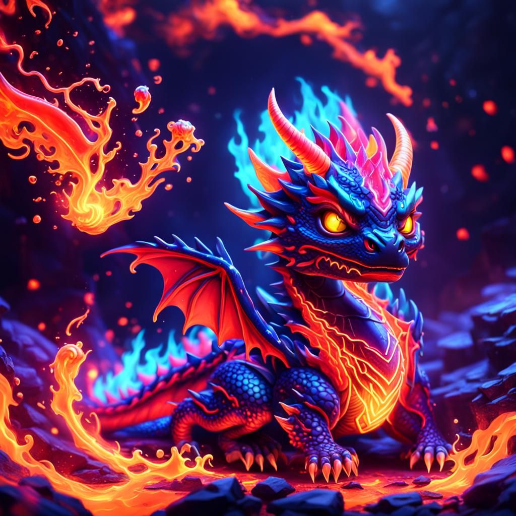 Neon fire dragon! :>