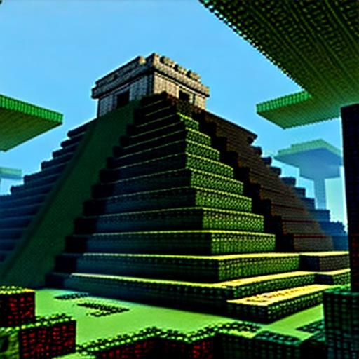 Mayan temple in the jungle on Minecraft 