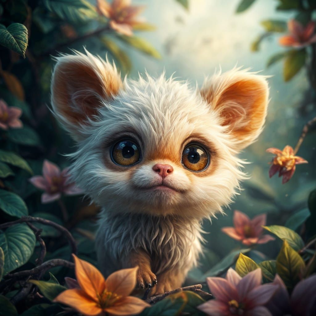 Cute Animal Staring: Detailed Matte Painting in 8k