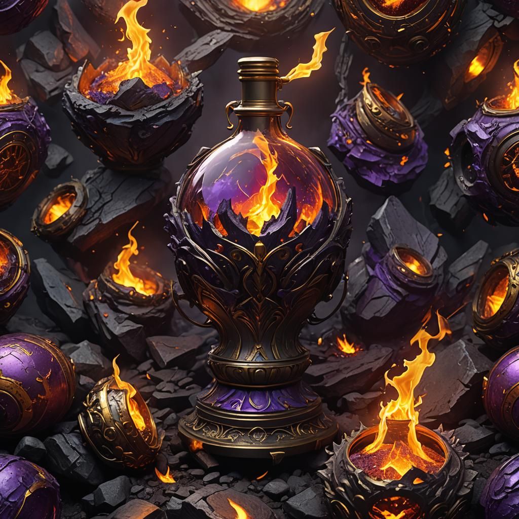 fire flask .Volcano