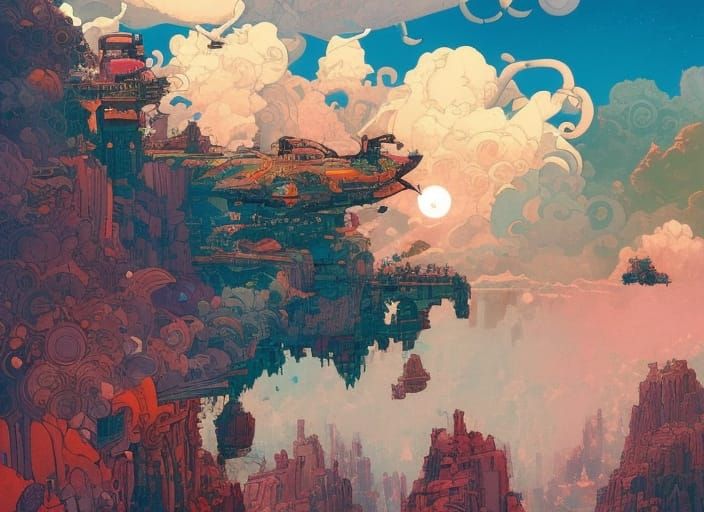Ship in the clouds
