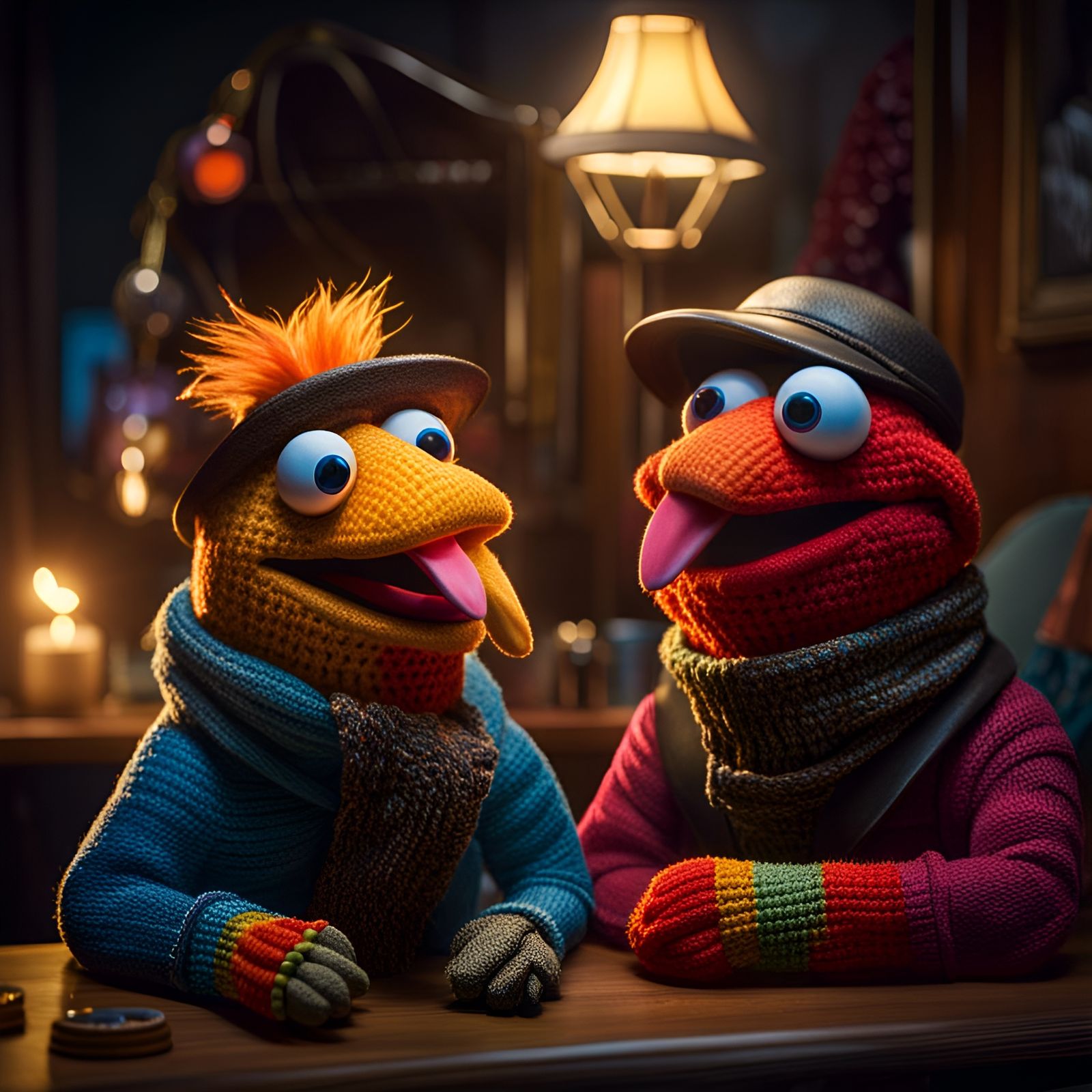 The Friendliest Sock Puppets Around  by @NomALlama
