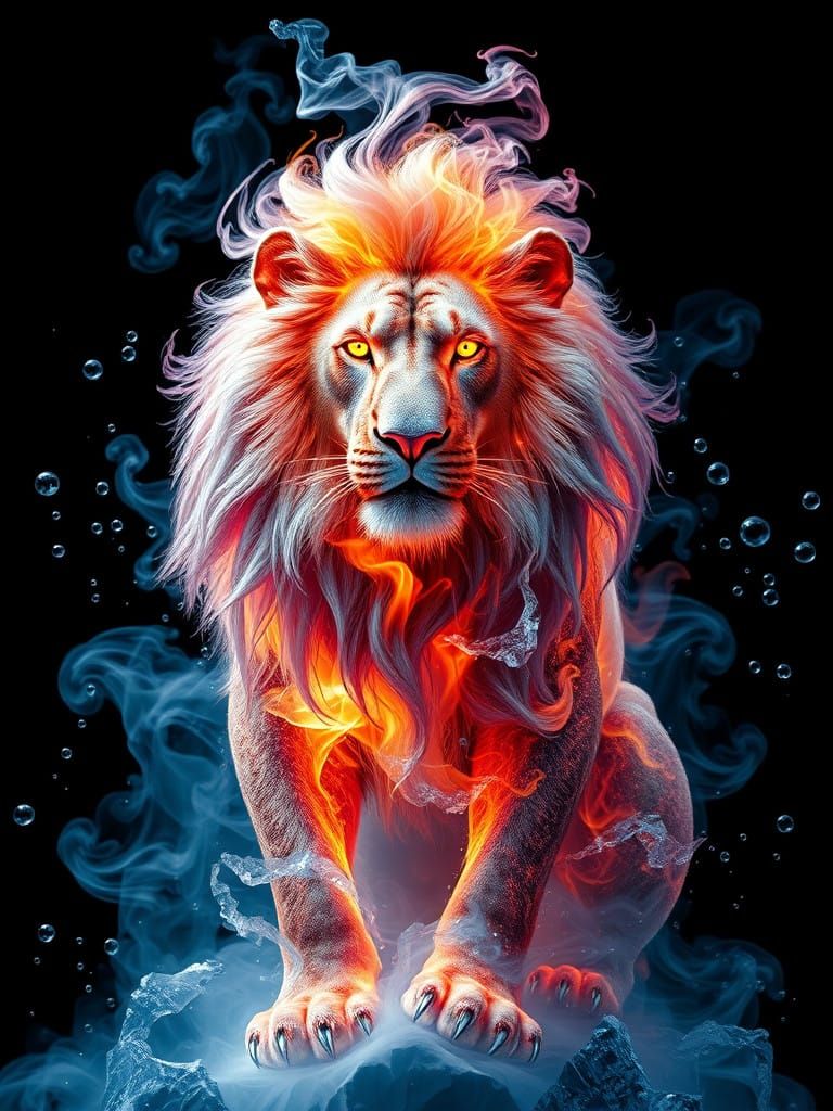 Swirling Smoke Master Lion in Luxury Fashion
