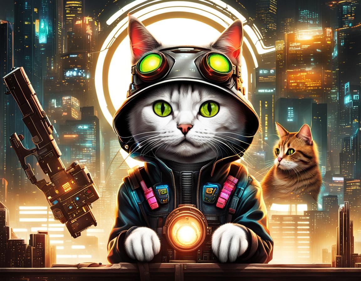 Cat cyberpunk