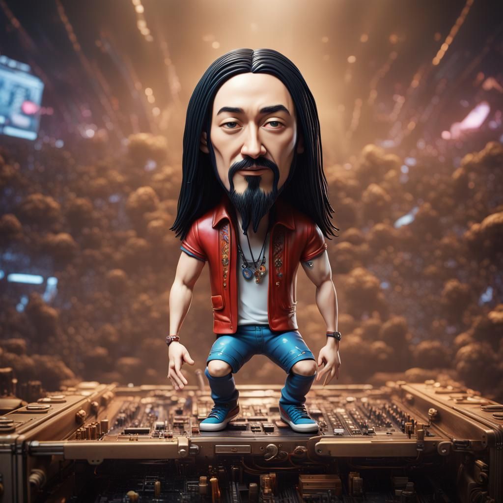 Bobblehead of Steve Aoki DJ