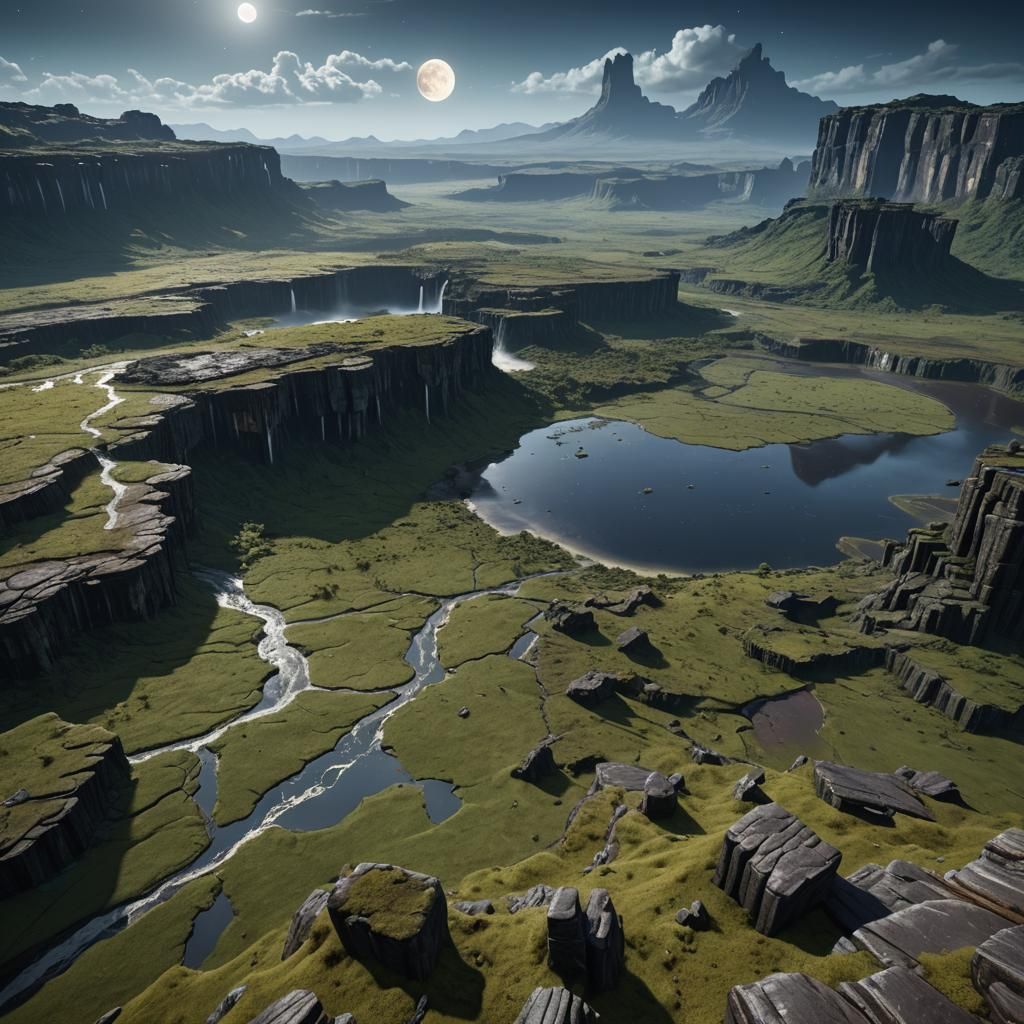 The moon fell on the Roraima plateau and split