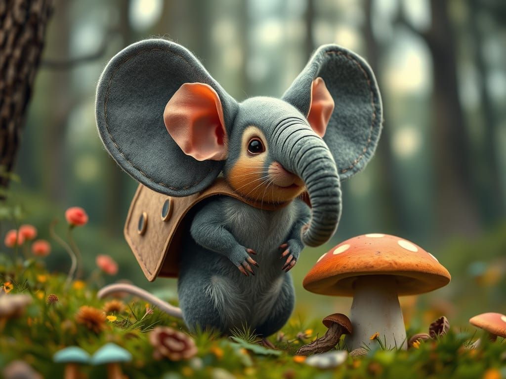 Animal Impostors A small, timid mouse wearing an elaborate, oversized elephant costume made of felt and ...  by @Lennis