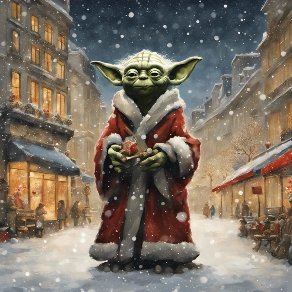 Santa Yoda In Paris