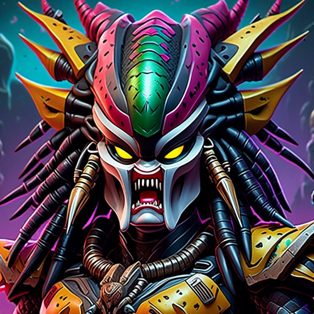 <lora:Predator:1.0>  hyper-maximalism, ultra detailed photorealistic Insane close-up, digital painting, ultra-wide-angle lens, ultra photore...