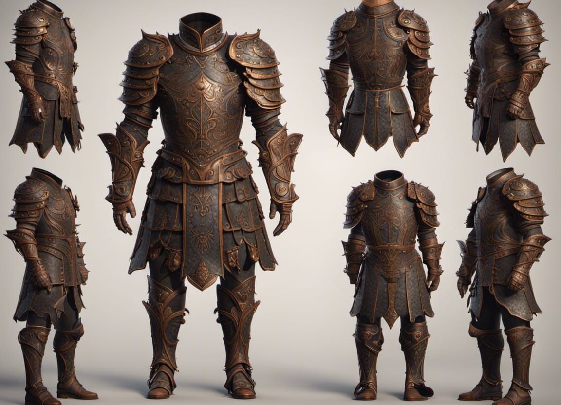 full set carved leather armor