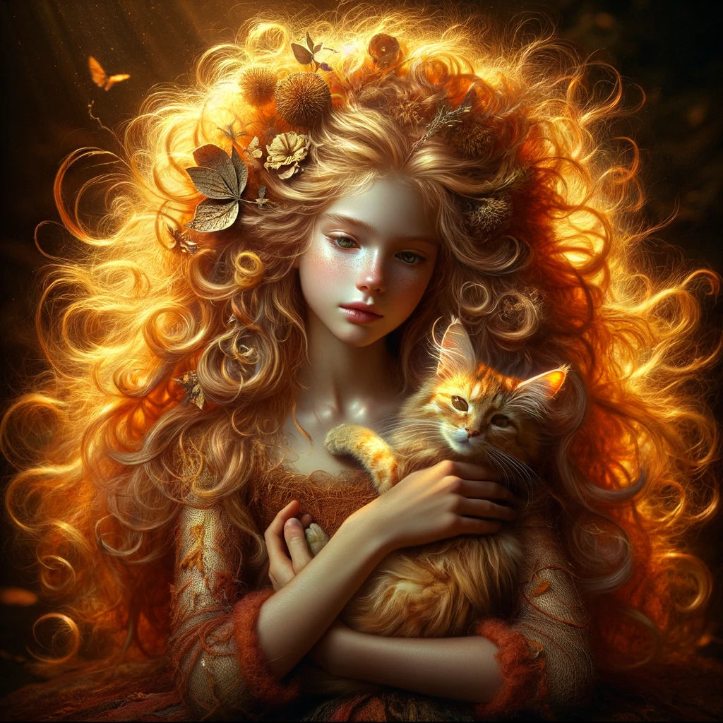 Girl and her cat