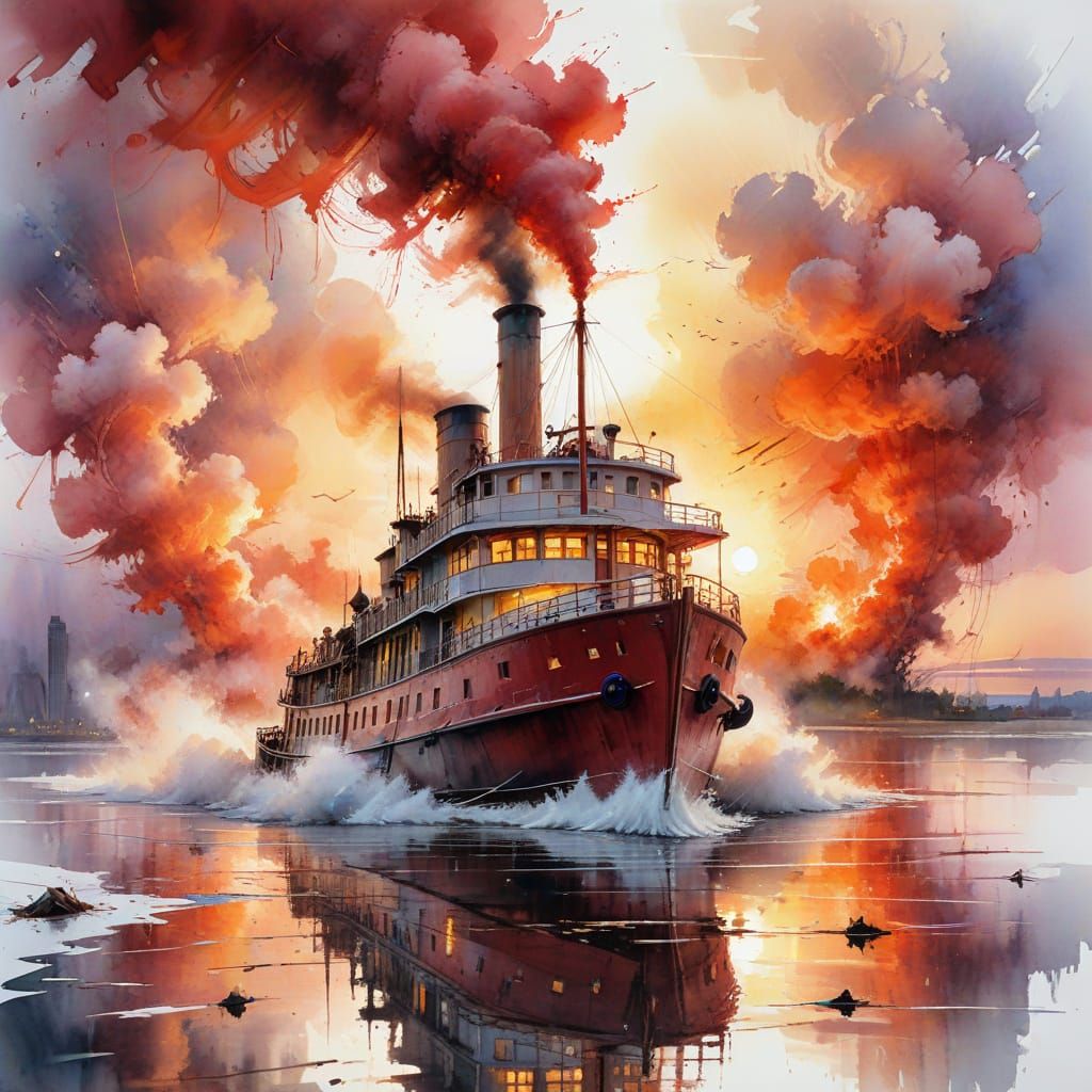 Vintage steam boat   by @Yiu