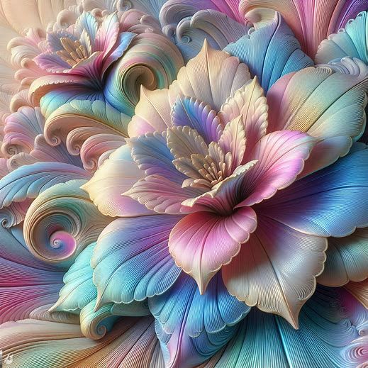 Iridescent pastel flower 1