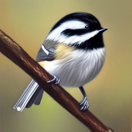 Chickadee pondering - AI Generated Artwork - NightCafe Creator