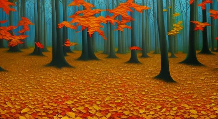 surreal autumn in Cartpathian forest