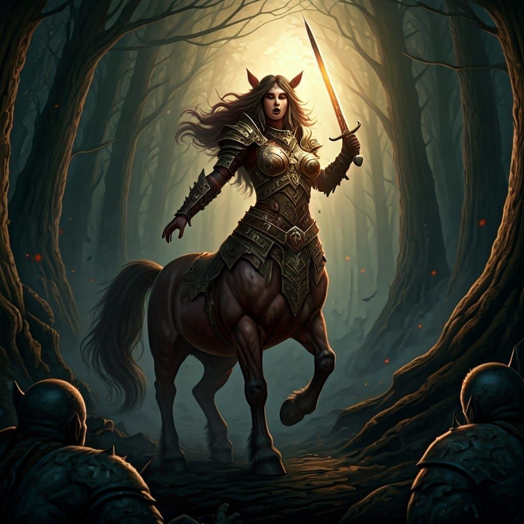 Orcs vs centaur  by @God of winter 