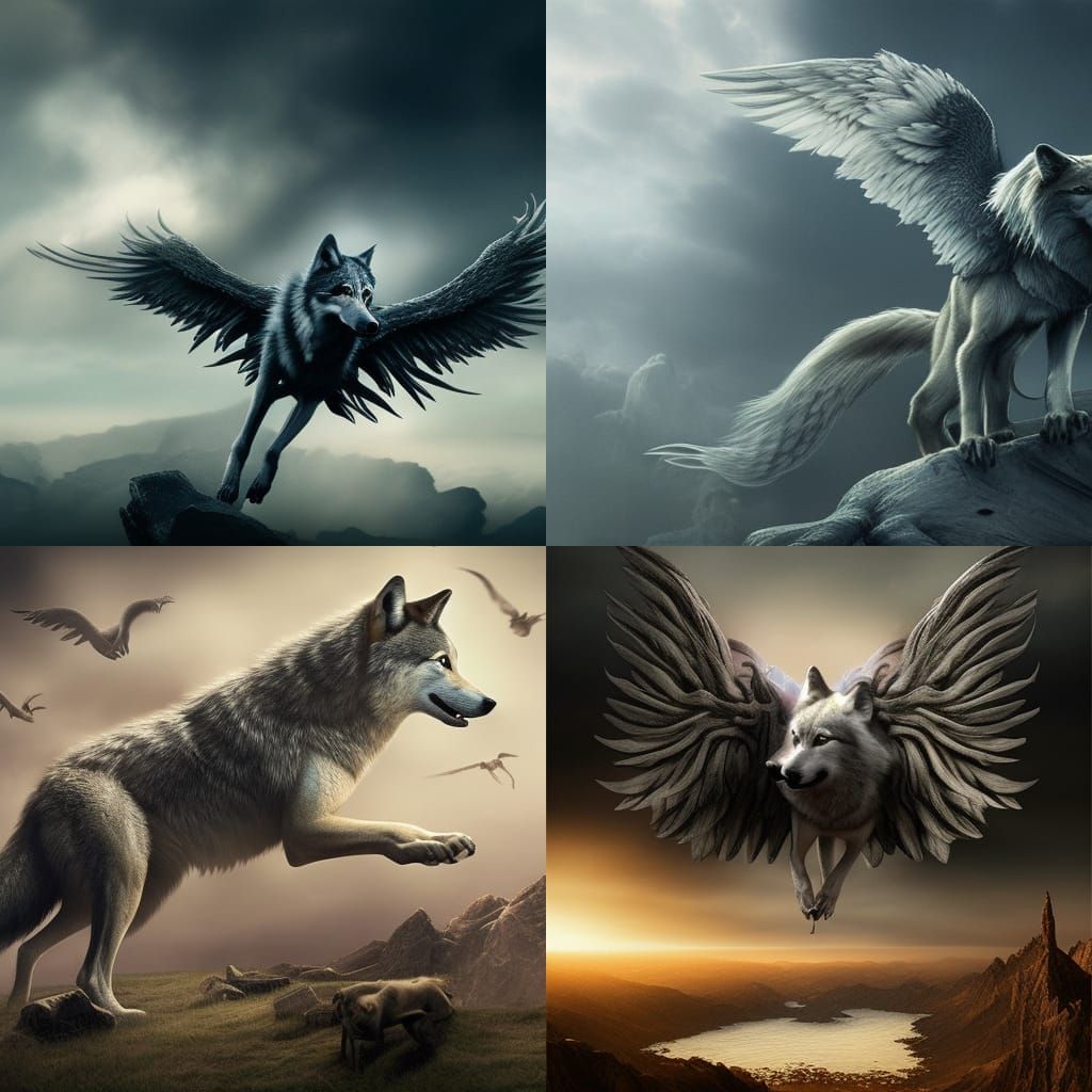 wolf with wings