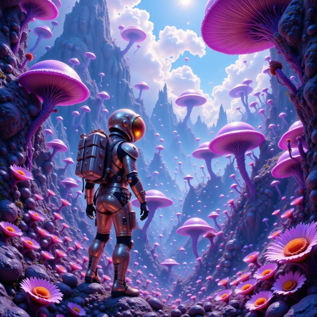 Exploring an alien world <lora:Different world:1.0> 